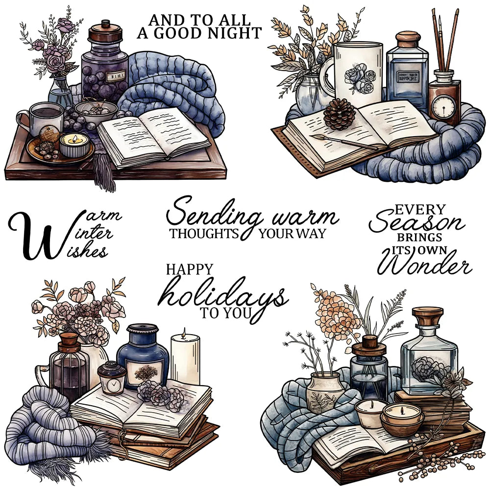 Warm Winter Wishes Transparent Stamps, Stamp and Die Set (please order items separately)