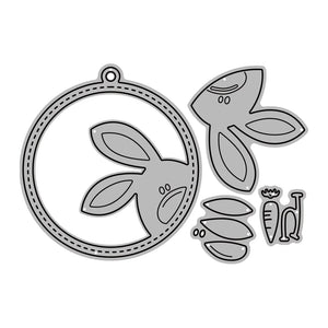 Adorable Easter Bunny Circular Metal Cutting Die