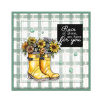 Cute Rain or Shine Boots with Flowers Transparent Stamps