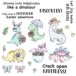 Comical Easter Dinosaurs Transparent Stamps