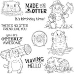 Cute "You Are Otterly Awesome" Transparent Stamps, Dies, Stamp and Die Set (please order items separately)