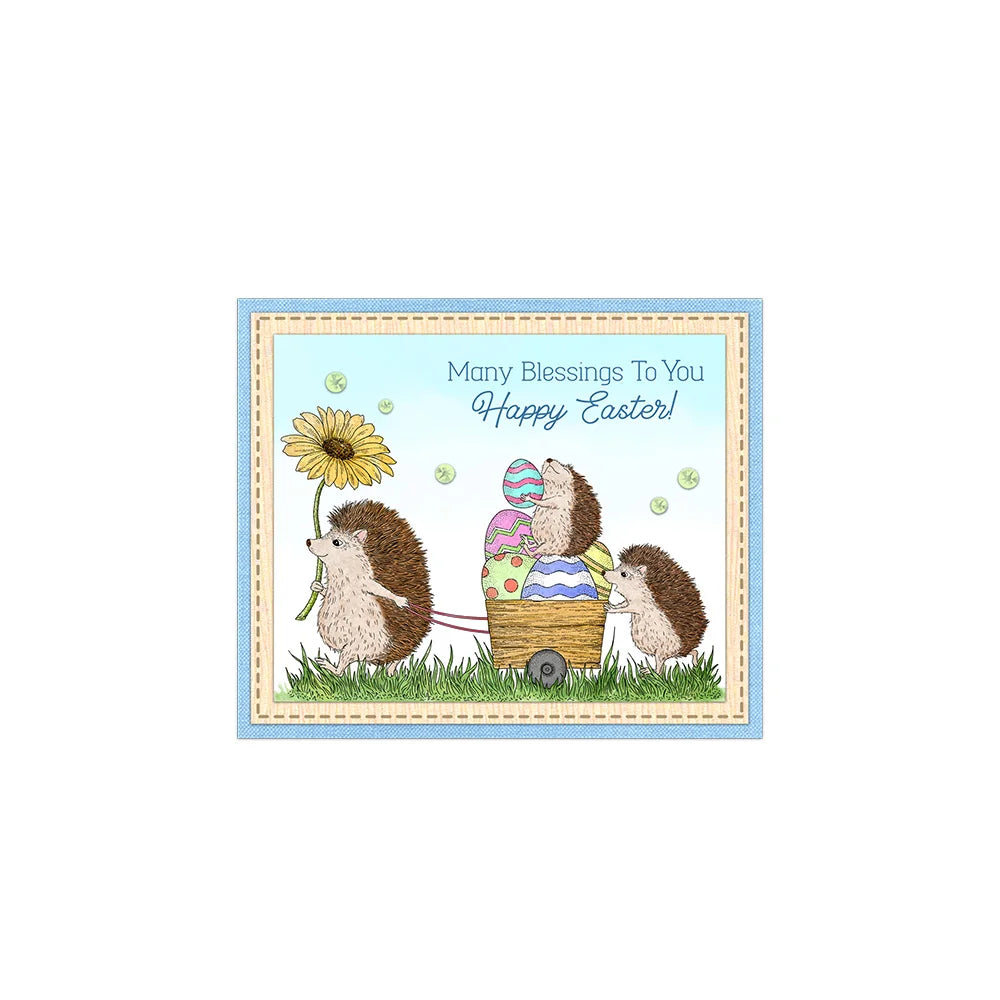 Adorable Hedgehogs Feeling "Egg-Cited" For The Easter Egg Hunt Transparent Stamps