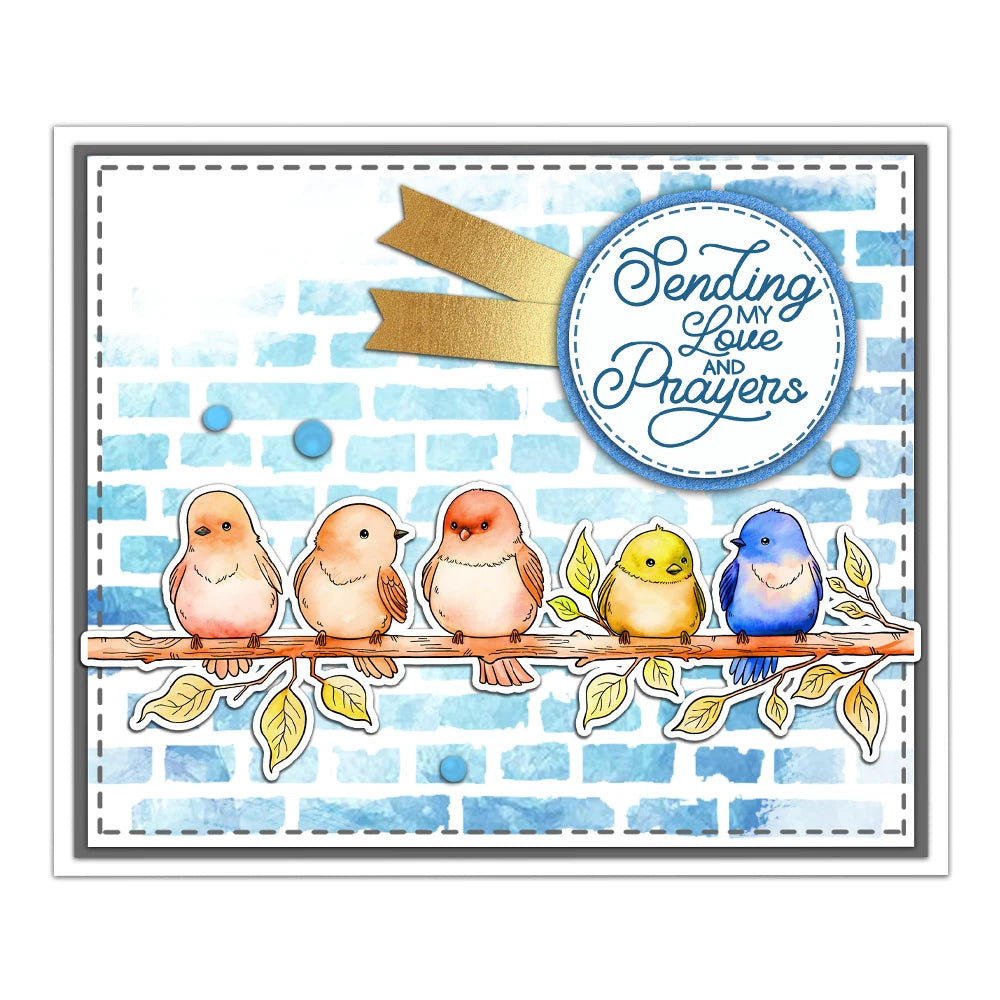 Beautiful Birdies Sending Kind Sentiments Transparent Stamps, Stamp and Die Set (please order items separately)