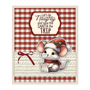 Cute Have a "Mice" Christmas Transparent Stamps, Dies, Stamp and Die Set (please order items separately)