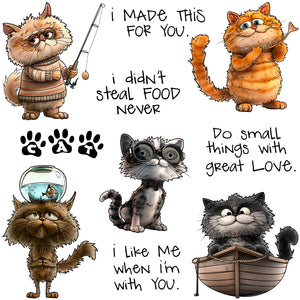 Funny Kitty Cats For You Transparent Stamps, Stamp and Die Set (please order items separately)