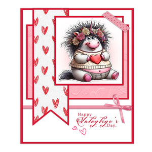 Cute Unicorn Sending Sweet Valentine Wishes Transparent Stamps