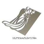 Beautiful and Elegant Wedding Couple Border Metal Cutting Die, Size on Photo