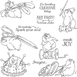 Adorable Crafty Bear Transparent Stamps, Dies, Stamp and Die Set (please order items separately)