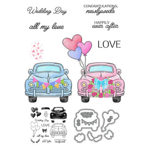 Adorable Wedding Day Transparent Stamps, Dies, Stamp and Die Set (please order items separately)