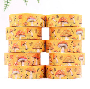 Gorgeous Nature Decorative Washi Tape, Various Designs, Width 15 mm, Length 10 m, 10 Pieces