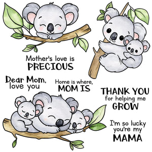 Adorable Koalas "Thank You For Helping Me Grow" Transparent Stamps, Dies, Stamp and Die Set (please order items separately)