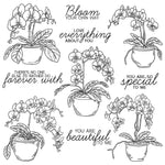 Stunning Potted Orchids Transparent Stamps, Stamp and Die Set (please order items separately)