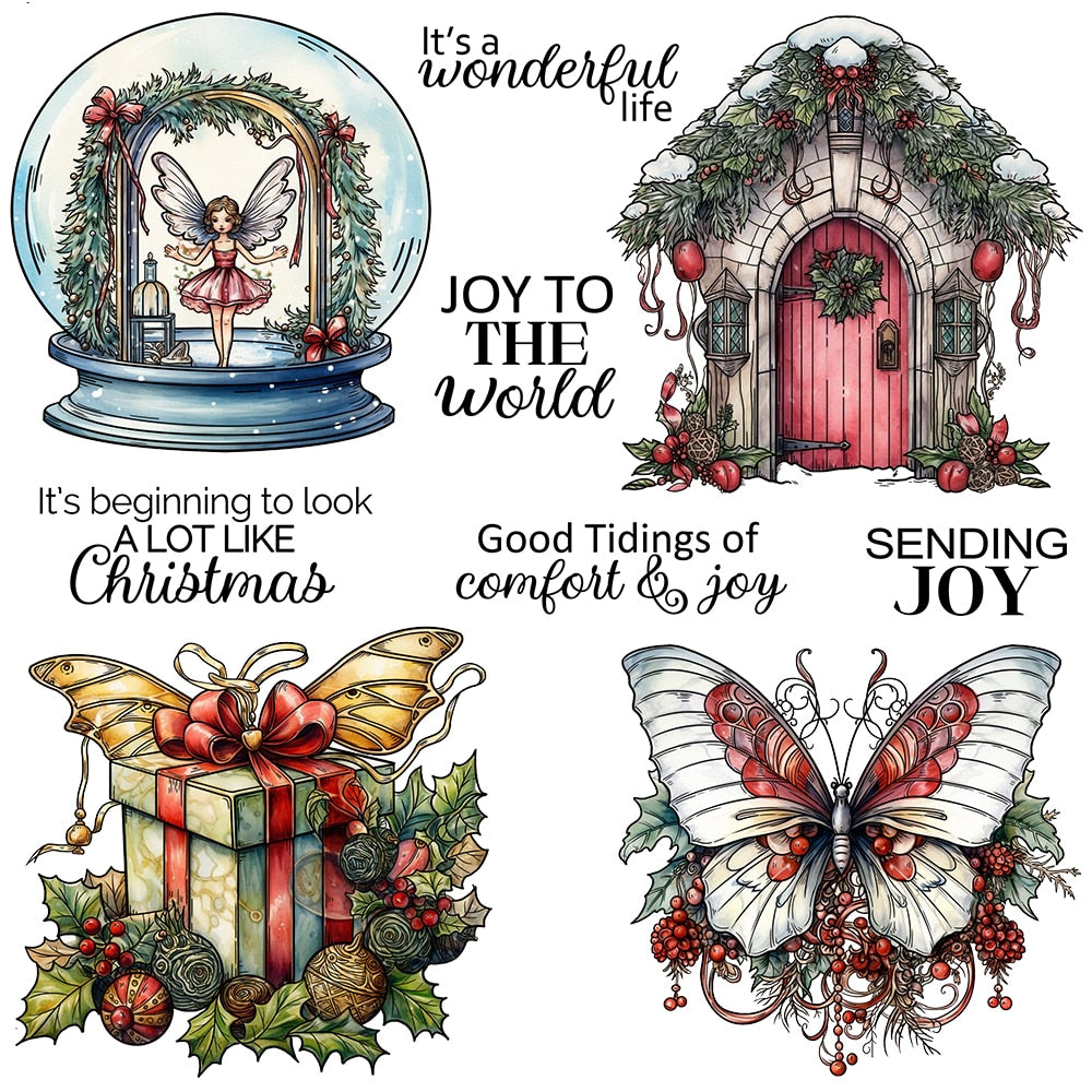 Joy to the World at Christmas Transparent Stamps, Stamp and Die Set (please order items separately)