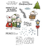 Bunnies Sending Christmas Cheer Transparent Stamps, Stamp and Die Set (please order items separately)