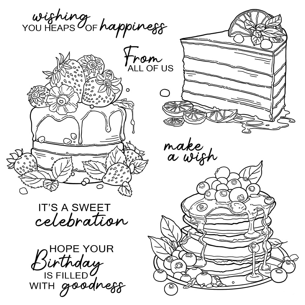 Sweet Celebration Cakes Transparent Stamps, Stamp and Die Set (please order items separately)