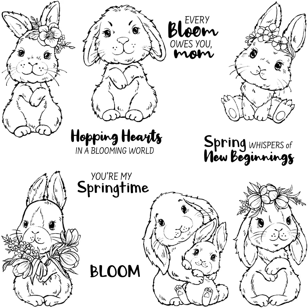 Cute Spring Whispers Of New Beginnings Transparent Stamps, Dies, Stamp and Die Set (please order items separately)