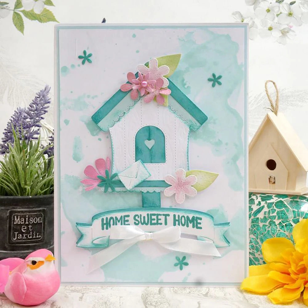 Adorable Birdhouse Metal Cutting Die, Size on Photo