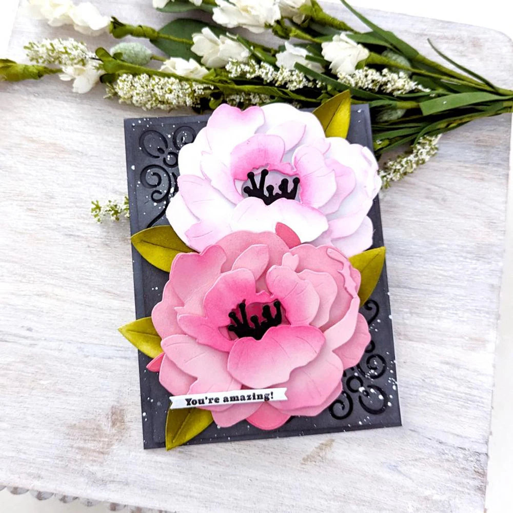 Exquisite and Glorious Blooms Metal Cutting Dies, Size on Photo
