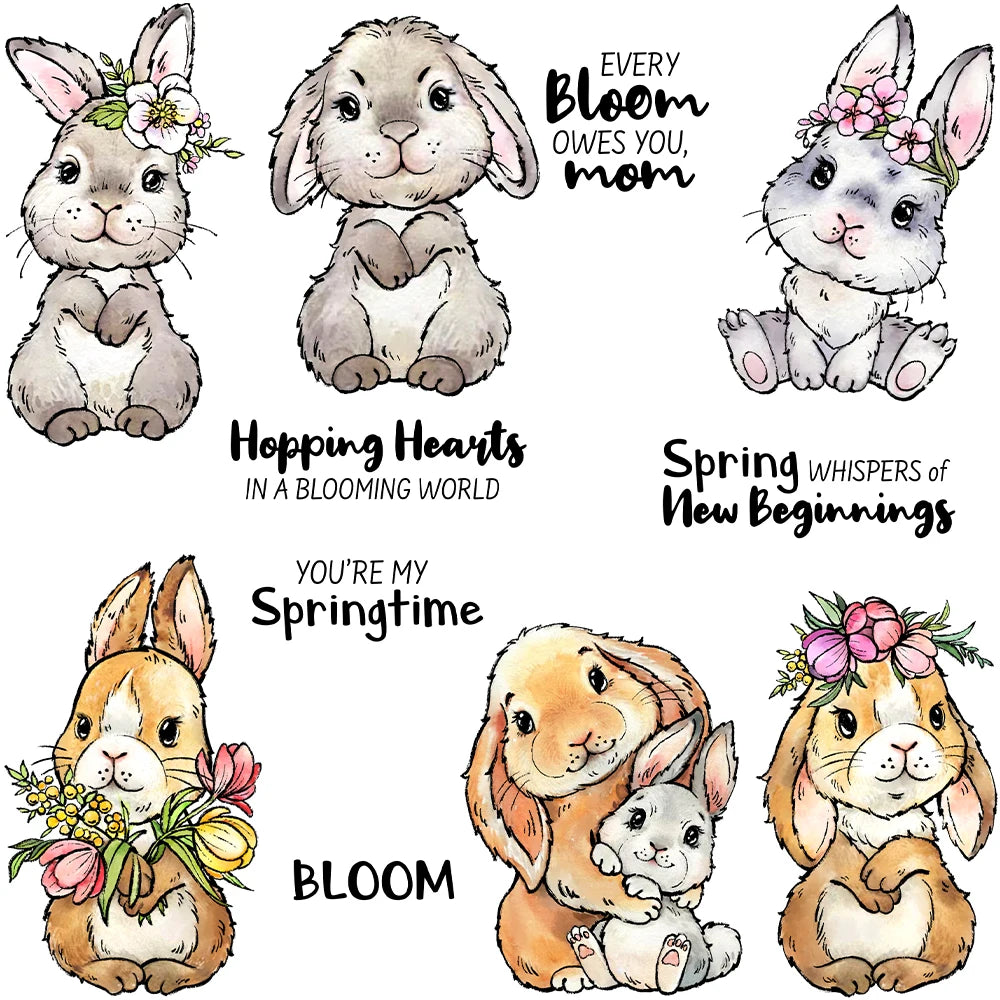 Cute Spring Whispers Of New Beginnings Transparent Stamps, Dies, Stamp and Die Set (please order items separately)