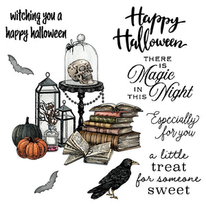 Eerie Halloween Magic Transparent Stamps, Stamp and Die Set (please order items separately)