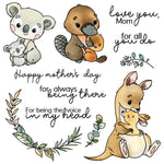 Gorgeous Australian Animals Sending Mother's Day Love Transparent Stamps, Dies, Stamp and Die Set (please order items separately)