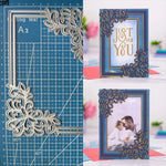 Beautiful Floral Corner Frame Metal Cutting Die, Size on Photo