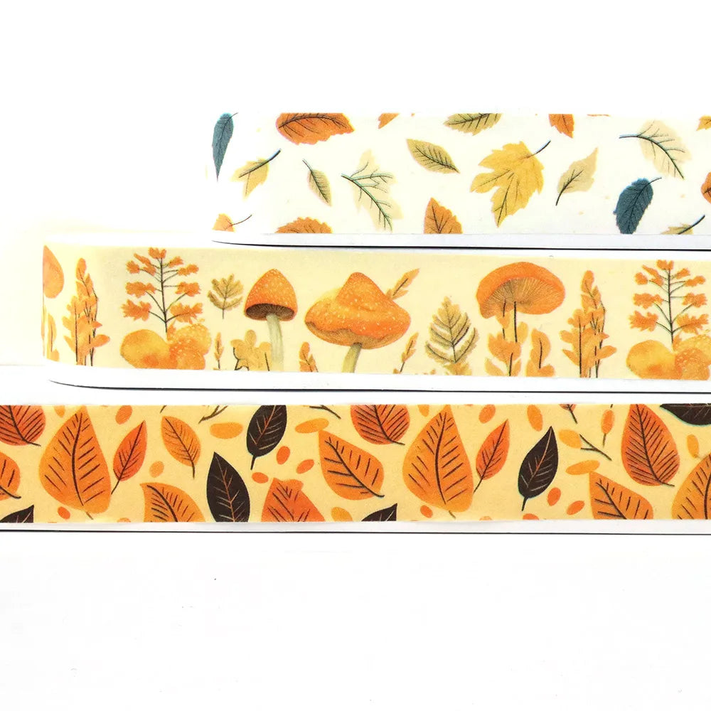 Gorgeous Nature Decorative Washi Tape, Various Designs, Width 15 mm, Length 10 m, 10 Pieces