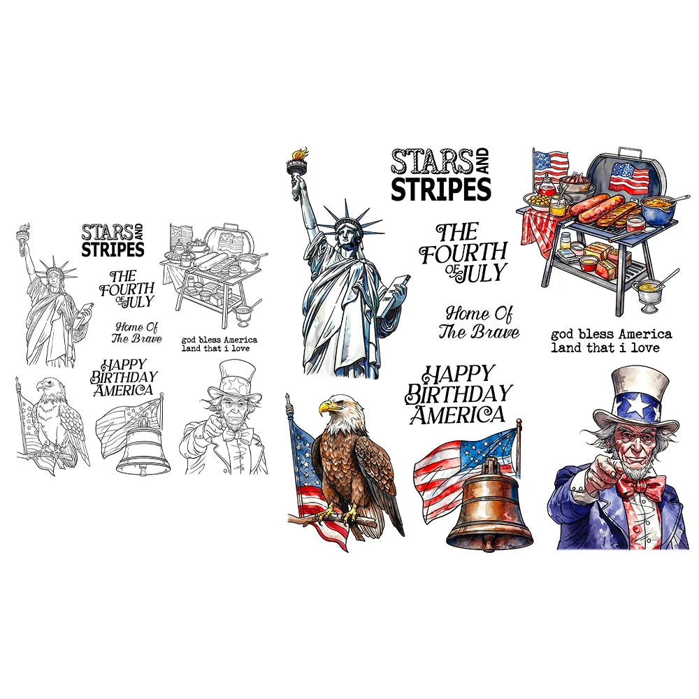 Stunning Independence Day Transparent Stamps