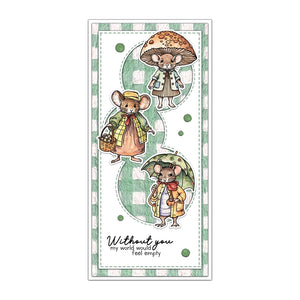 Adorable Lady Mouse Sending Love Transparent Stamps, Stamp and Die Set (please order items separately)