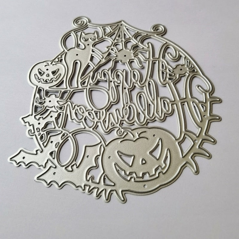 Eerie Halloween Sign Metal Cutting Die, 9.8 cm x 9.4 cm/3.85 in x 3.7 in