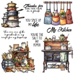 Let's Get Cooking Transparent Stamps, Stamp and Die Set (please order items separately)