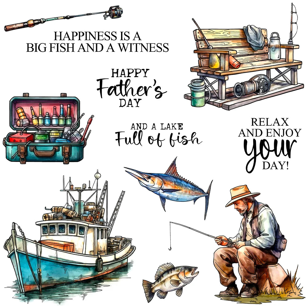 Let's go Fishing for Father's Day Transparent Stamp