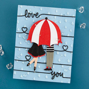 Cute Couple with Umbrella Metal Cutting Die, 14.2 cm x 9.5 cm/5.59 in x 3.74 in