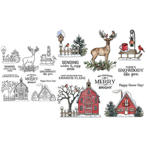 Beautiful Christmas Scene Transparent Stamps