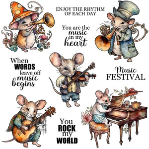 Enchanting Musical Mice Transparent Stamps, Stamp and Die Set (please order items separately)