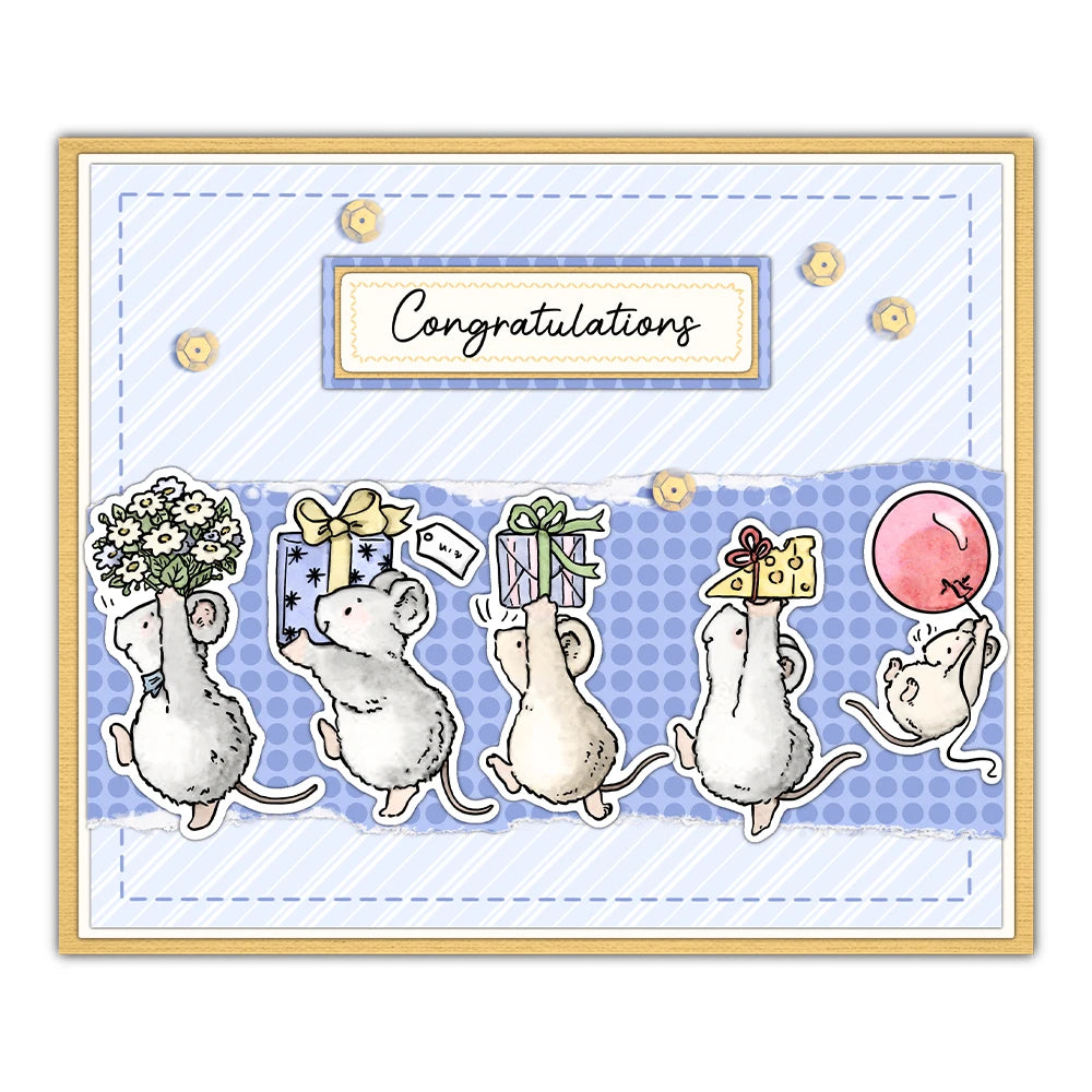 Sweet Mice Spreading Happiness And Success Transparent Stamps, Dies, Stamp and Die Set (please order items separately)