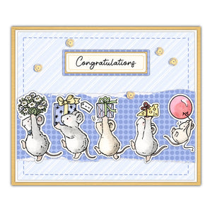 Sweet Mice Spreading Happiness And Success Transparent Stamps, Dies, Stamp and Die Set (please order items separately)