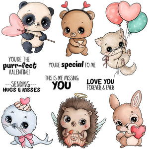 Adorable Love You Forever And Ever With Cute Animals Transparent Stamps