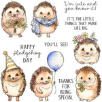 Adorable Hedgehog Sending Lovely Sentiments Transparent Stamps, Stamp and Die Set (please order items separately)