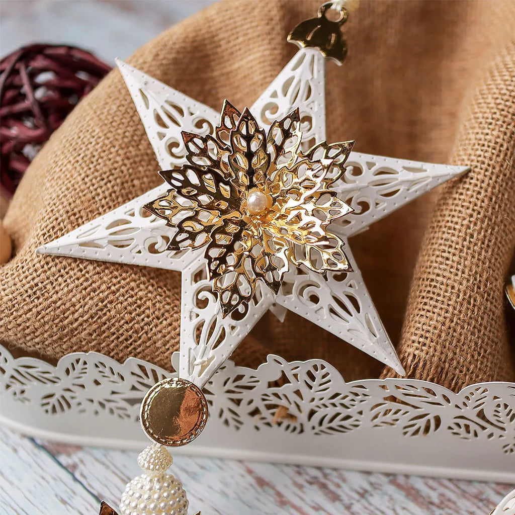 Enchanting 3D Christmas Star Metal Cutting Die, Size on Photo