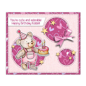 Sweet Happy Birthday with Cute Bears Transparent Stamps, Stamp and Die Set (please order items separately)