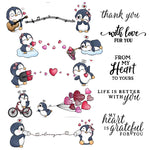 Cute Little Penguins Transparent Stamps, Dies, Stamp and Die Set (please order items separately)