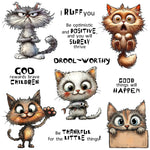 Funny Cats Sending Thanks Transparent Stamps, Dies, Stamp and Die Set (please order items separately)