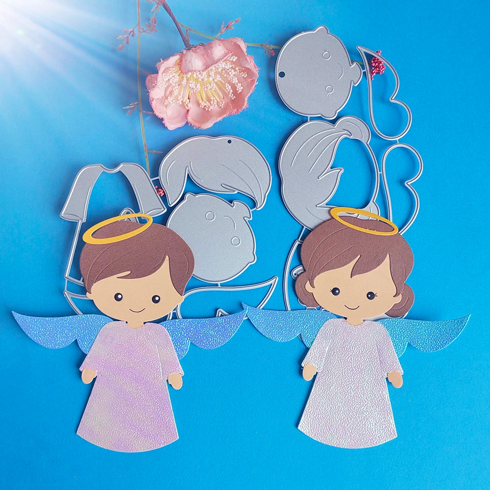 Gorgeous Little Boy and Little Girl Angels Metal Cutting Dies, (please order design separately as required)