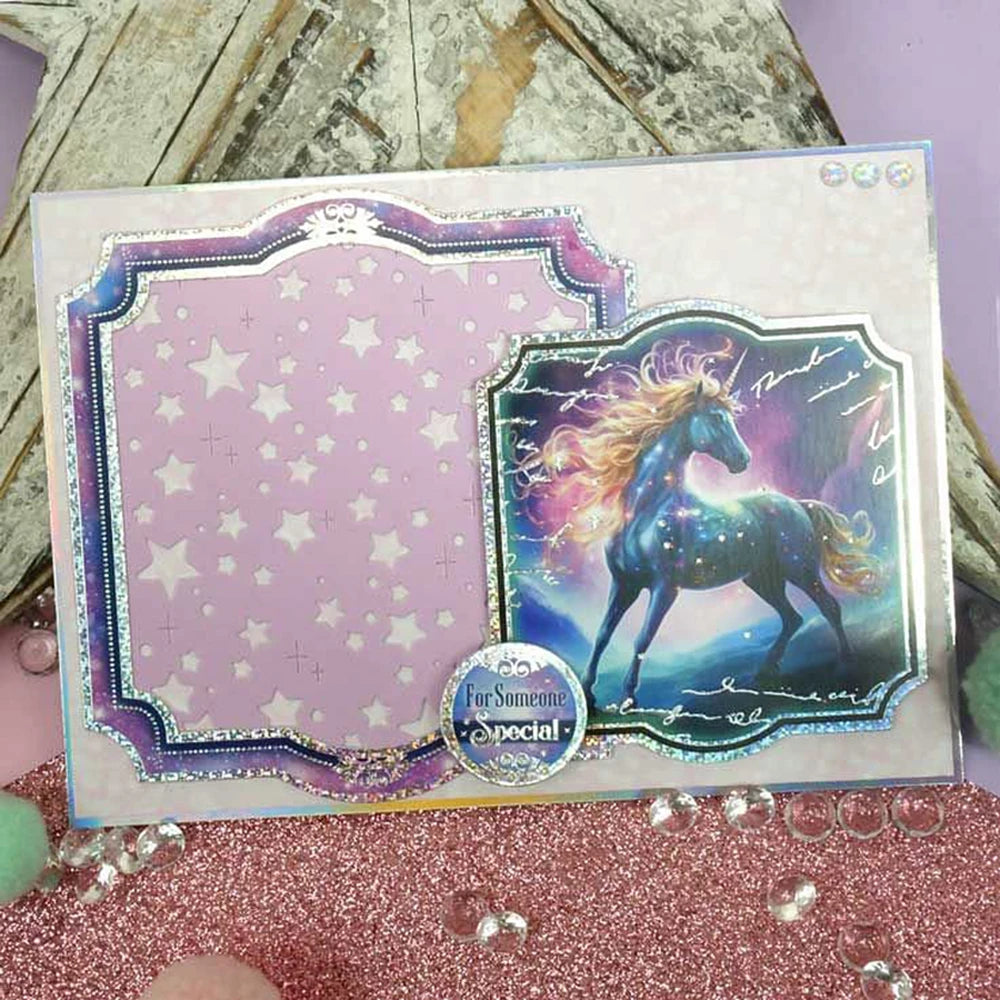 Versatile Starry Background Metal Cutting Die, Size on Photo