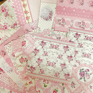 Pretty Vintage Patterned Paper, 14 cm x 14 cm, 30 Sheets