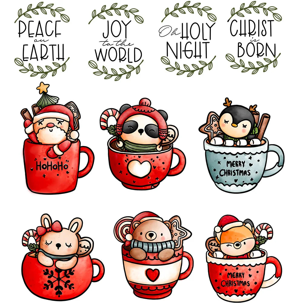 Sweet and Adorable Cups of Christmas Joy Transparent Stamps, Dies, Stamp and Die Set, Stencils (please order items separately)