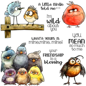 Hilarious I'm Wild About You Birdies Transparent Stamps, Stamp and Die Set (please order items separately)