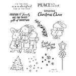 Bunnies Sending Christmas Cheer Transparent Stamps, Stamp and Die Set (please order items separately)