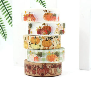 Gorgeous Nature Decorative Washi Tape, Various Designs, Width 15 mm, Length 10 m, 10 Pieces